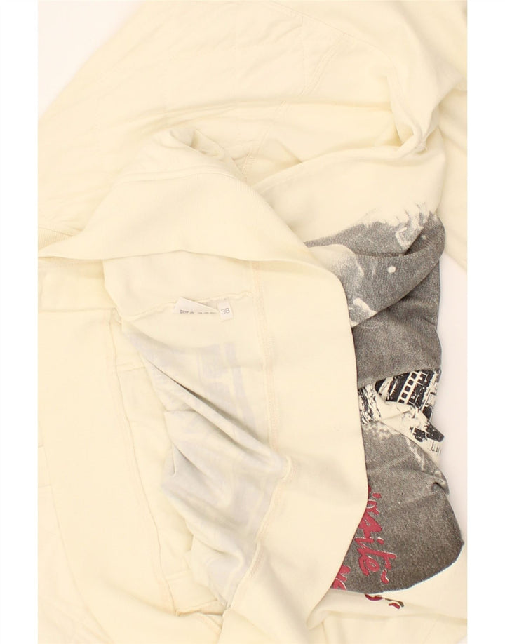 VINTAGE Womens Longline Graphic Cardigan Sweater EU 38 Medium Off White Vintage Vintage and Second-Hand Vintage from Messina Hembry 
