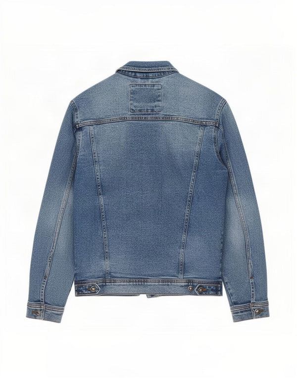 Giacca in denim da uomo Zara UK 38 cotone blu medio