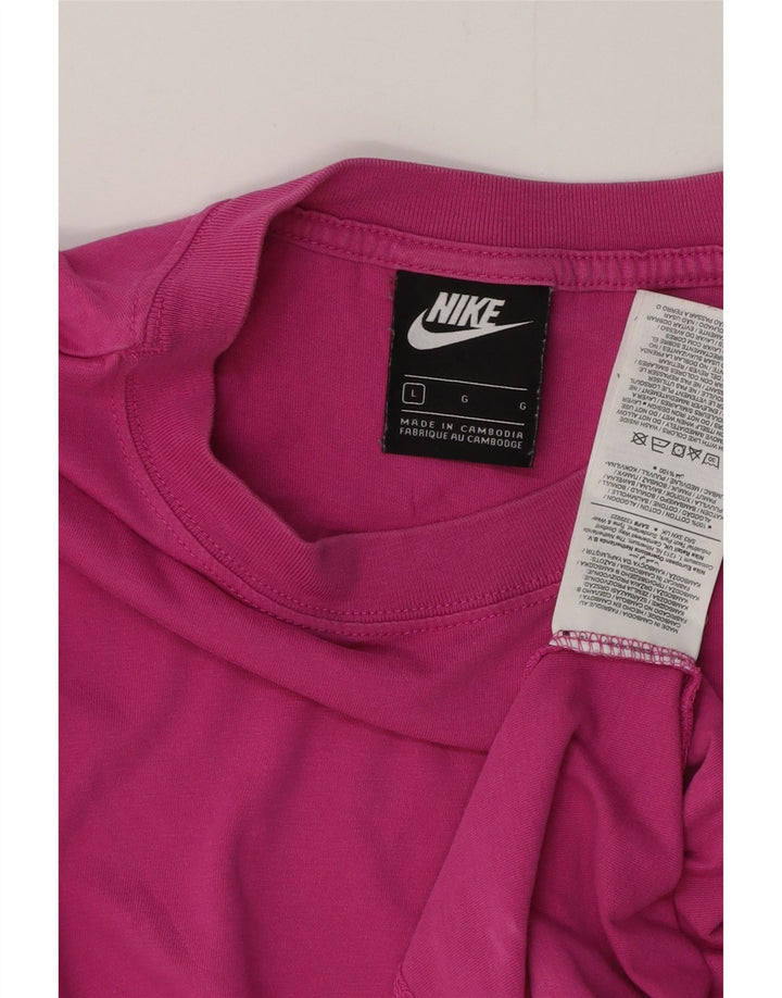 T-shirt da uomo NIKE Top Large in cotone rosa