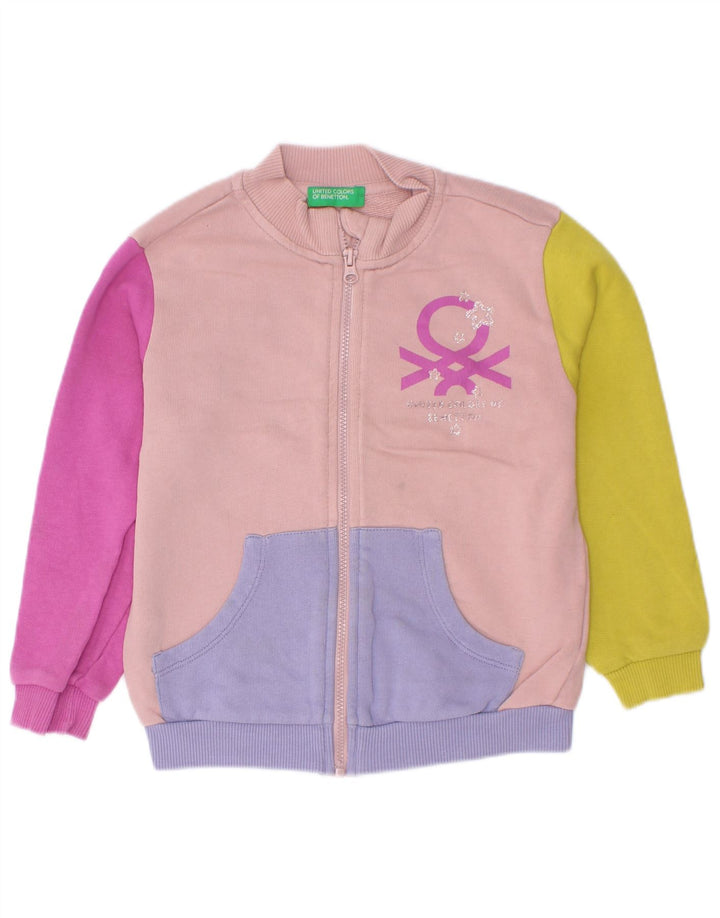 Giacca Top della tuta da bambina Benetton 2-3 anni Colorblock multicolore