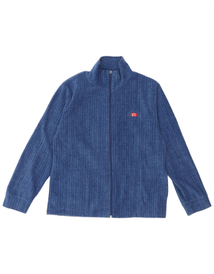 Giacca in pile da donna CANADA LOGAN UK 16 Large Blu in poliestere a spina di pesce