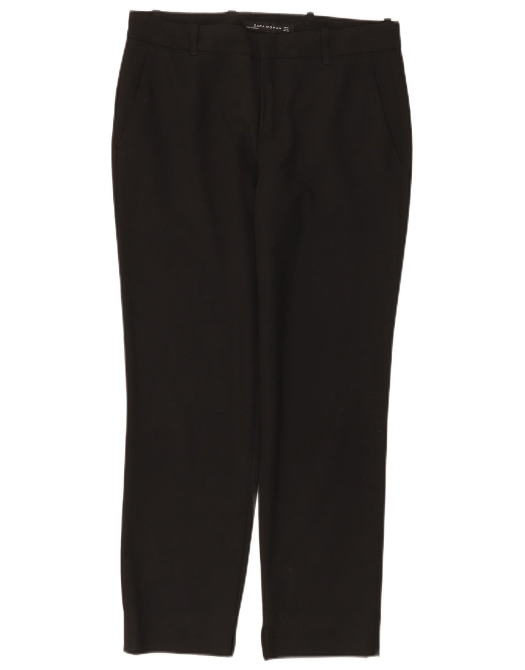 Pantaloni chino dritti da donna ZARA piccoli W26 L26 poliestere nero