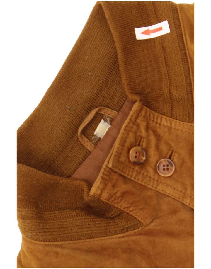 Giubbotto bomber in pelle scamosciata vintage da uomo UK 42 XL in pelle marrone