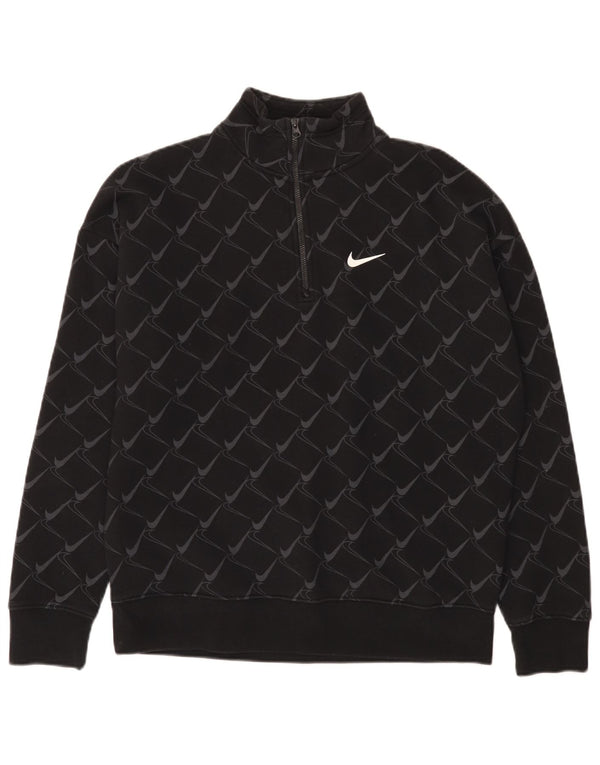 Felpa grafica da uomo con vestibilità ampia e zip a 1/4 Nike, piccola, nera, sportiva