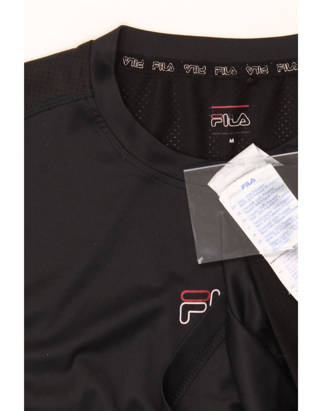 FILA Mens Graphic T-Shirt Top Medium Black Polyester Vintage Fila and Second-Hand Fila from Messina Hembry 