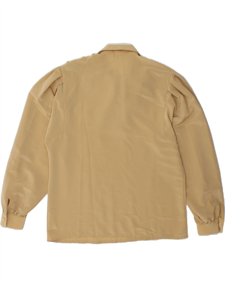 VINTAGE Womens Long Sleeve Blouse Top EU 40 Medium Beige Polyester Vintage Vintage and Second-Hand Vintage from Messina Hembry 