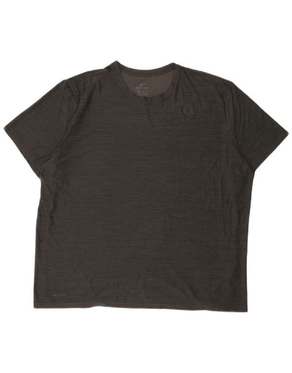 T-shirt da uomo Nike Dri Fit Top 2XL poliestere chiazzato grigio