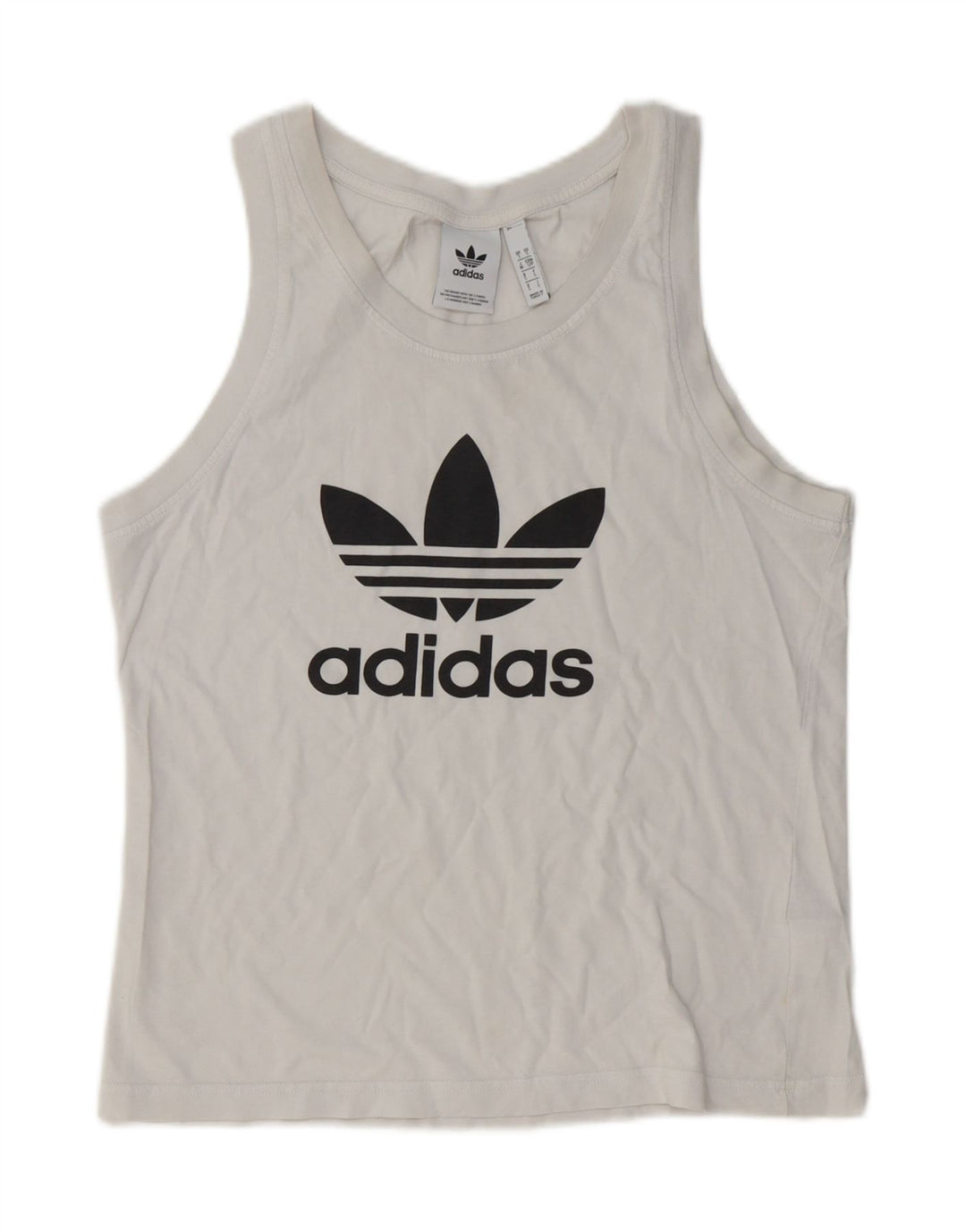 Canottiera grafica da donna Adidas UK 10 piccola in cotone bianco