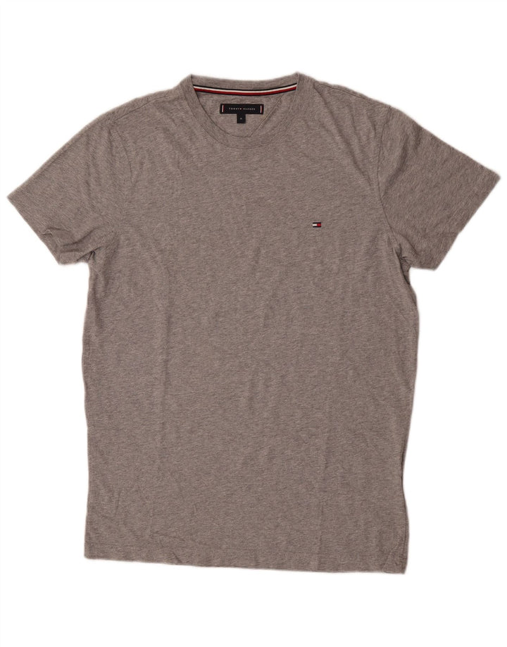 T-shirt da uomo Tommy Hilfiger Top in cotone grigio medio