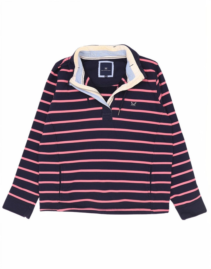 Crew Clothing Felpa da donna Maglione UK 14 Medium Navy Blue Striped
