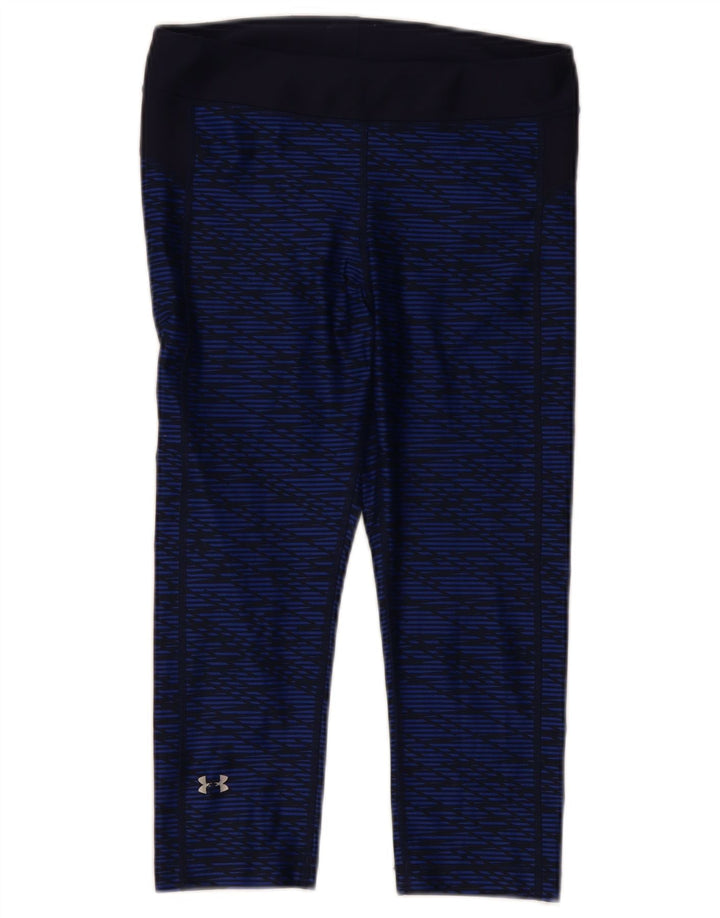 UNDER ARMOUR Leggings Capri da donna UK 14 Medio Blu Navy geometrico