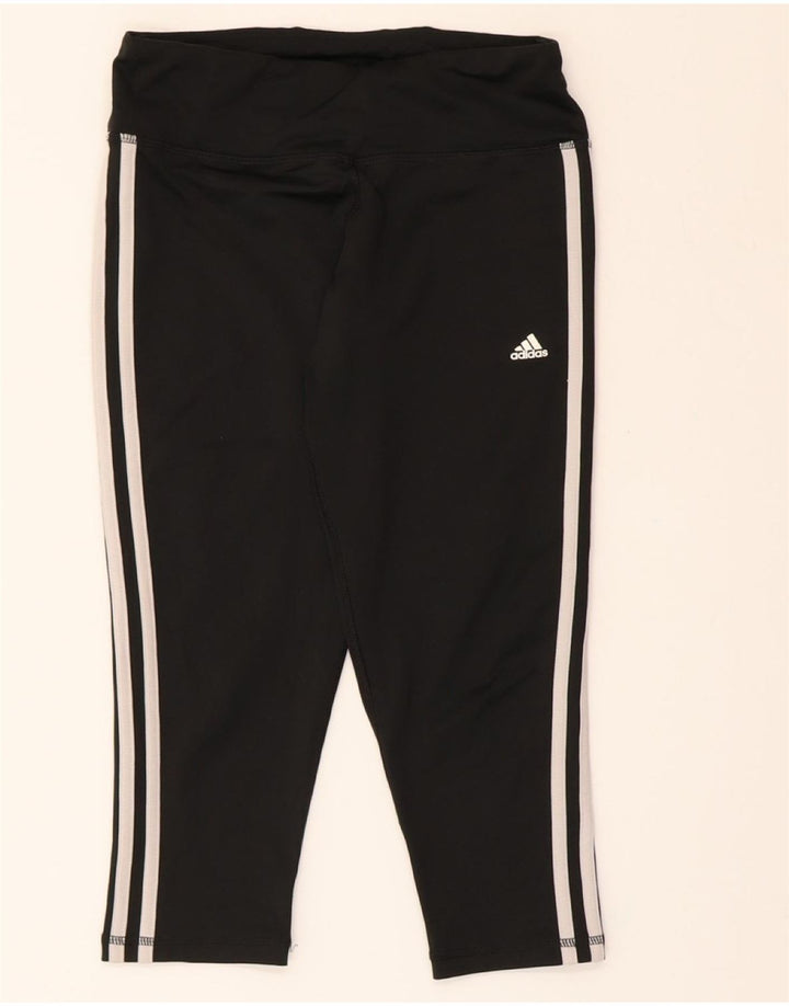ADIDAS Womens Climalite Capri Leggings UK 10 Small  Black Polyester Vintage Adidas and Second-Hand Adidas from Messina Hembry 