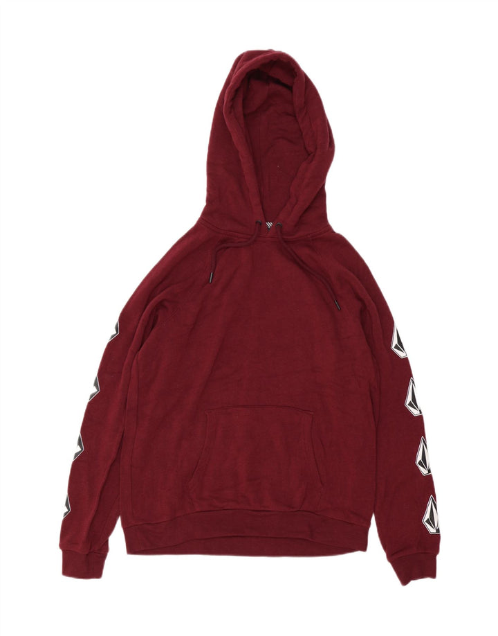Maglione con cappuccio oversize grafico da donna Volcom US 4/6 piccolo bordeaux