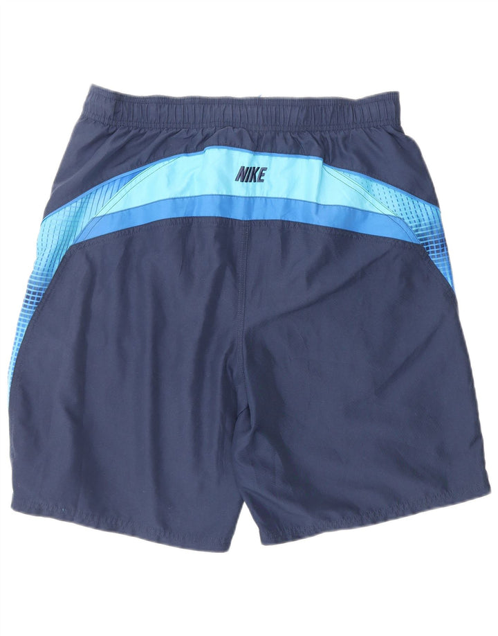 Pantaloncini da bagno Nike da uomo piccoli in poliestere color block blu navy
