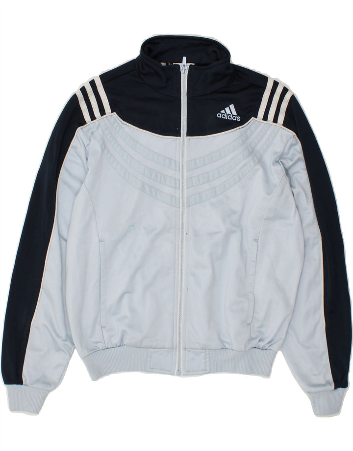 ADIDAS Boys Tracksuit Top Jacket 11-12 Years Blue Colourblock Polyester Vintage Adidas and Second-Hand Adidas from Messina Hembry 