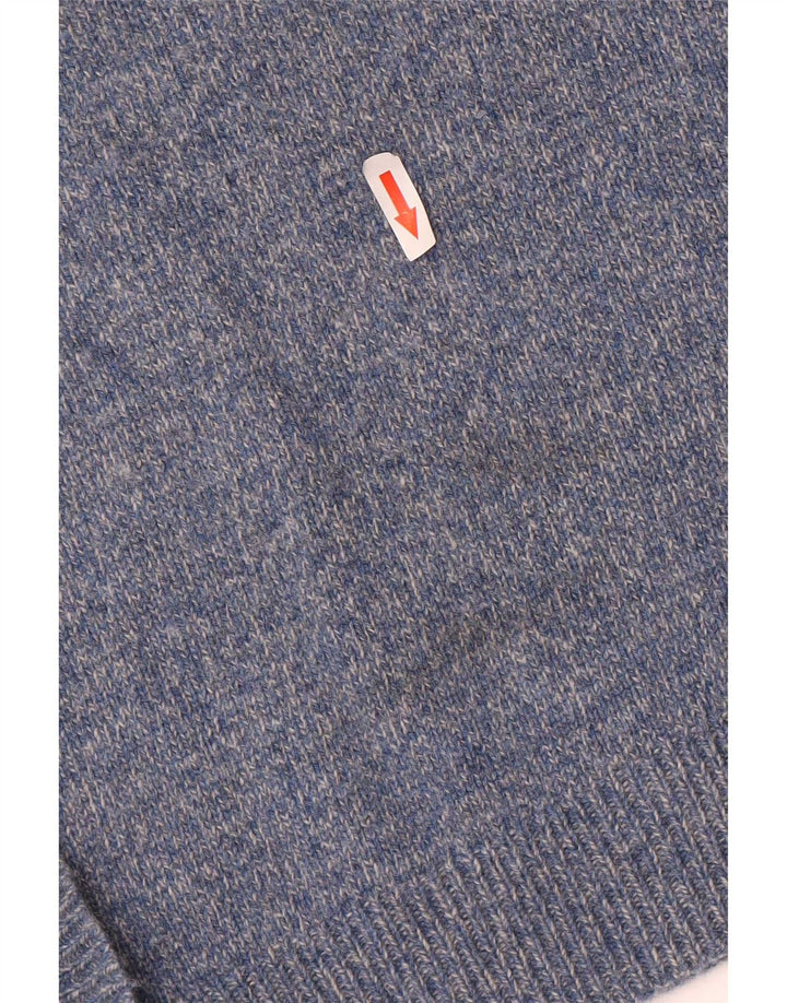 Maglione da uomo girocollo Superdry in lana d'agnello screziata blu medio