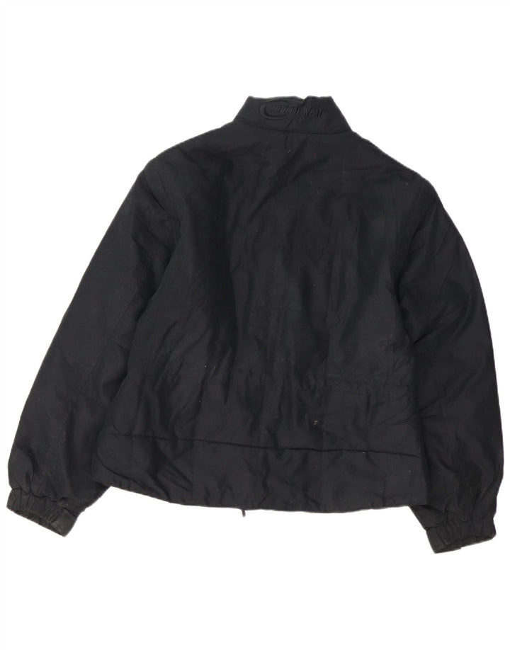 Giubbotto bomber vintage da uomo UK 36 piccolo poliestere nero