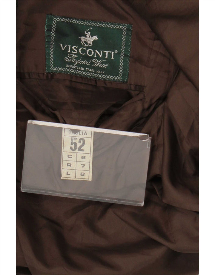 Giacca Blazer da Uomo a 3 Bottoni Visconti IT 52 XL Lana d'agnello pied de poule marrone