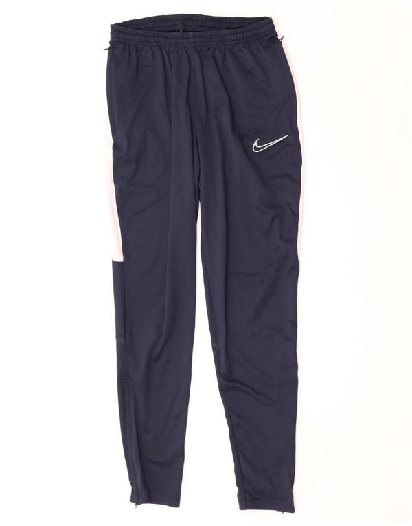 Pantaloni da tuta Nike Dri Fit da uomo, piccoli, in poliestere color block blu navy