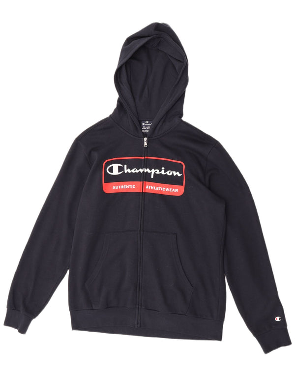 Maglione con cappuccio e zip grafica Champion per ragazzi 15-16 anni 2XL Blu navy