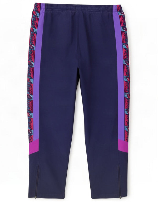 Pantaloni da tuta con grafica vintage da uomo IT 50 Large Blu navy Colourblock