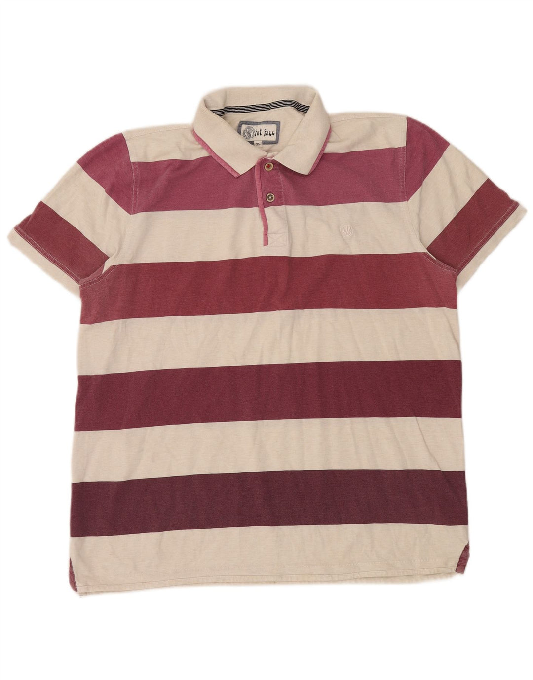 Polo da uomo Fat Face XL in cotone a righe marrone