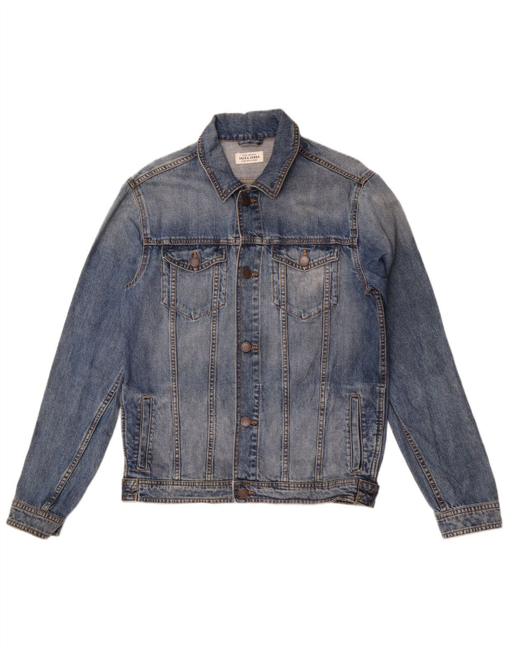 Giacca in denim da uomo Jack & Jones UK 36 piccola in cotone blu
