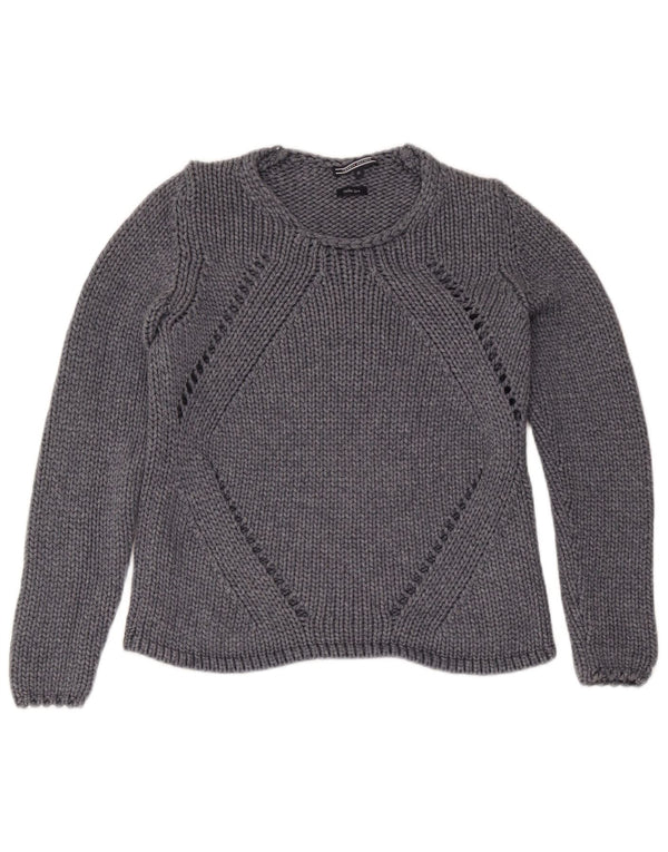 Tommy Hilfiger Donna Maglione con scollo a barca Maglione UK 6 XS Viscosa grigia