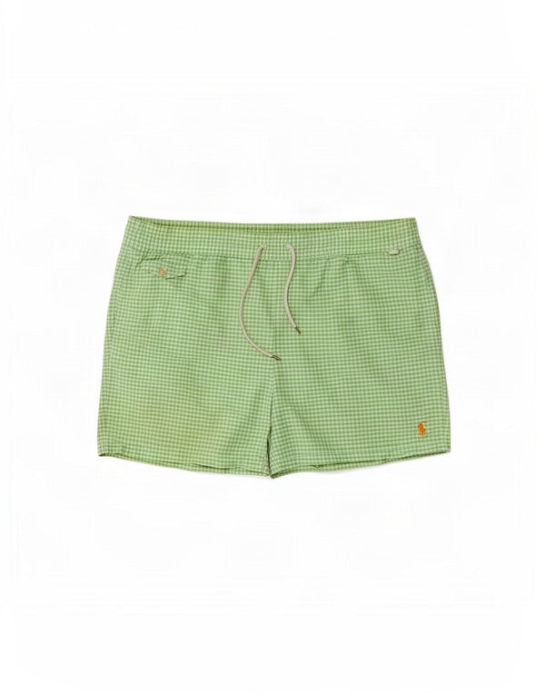Pantaloncini da bagno da uomo Polo Ralph Lauren XL verde cotone a quadretti