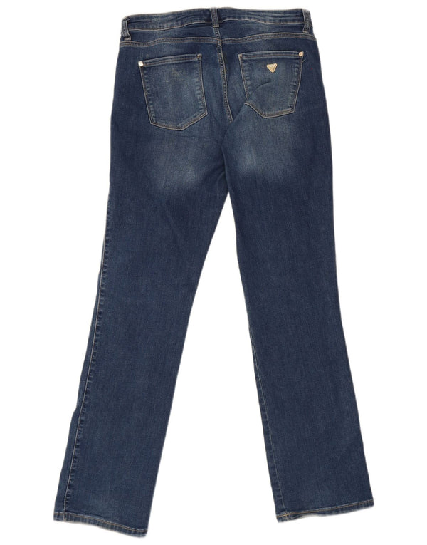 Jeans dritti da donna a vita media Guess W31 L31 cotone blu