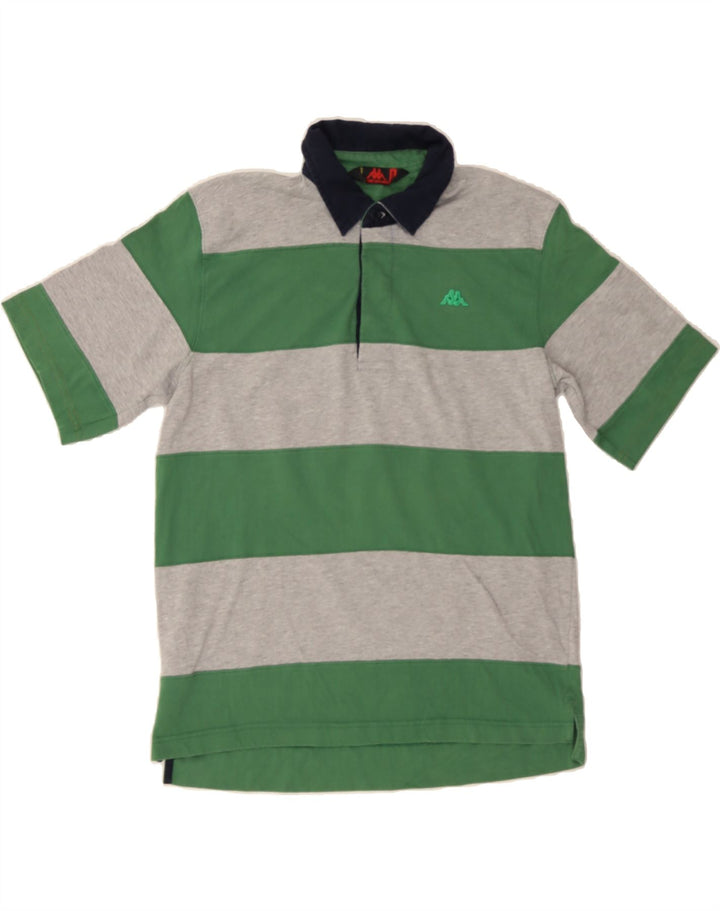 KAPPA Mens Polo Shirt Medium Green Colourblock Cotton Vintage Kappa and Second-Hand Kappa from Messina Hembry 