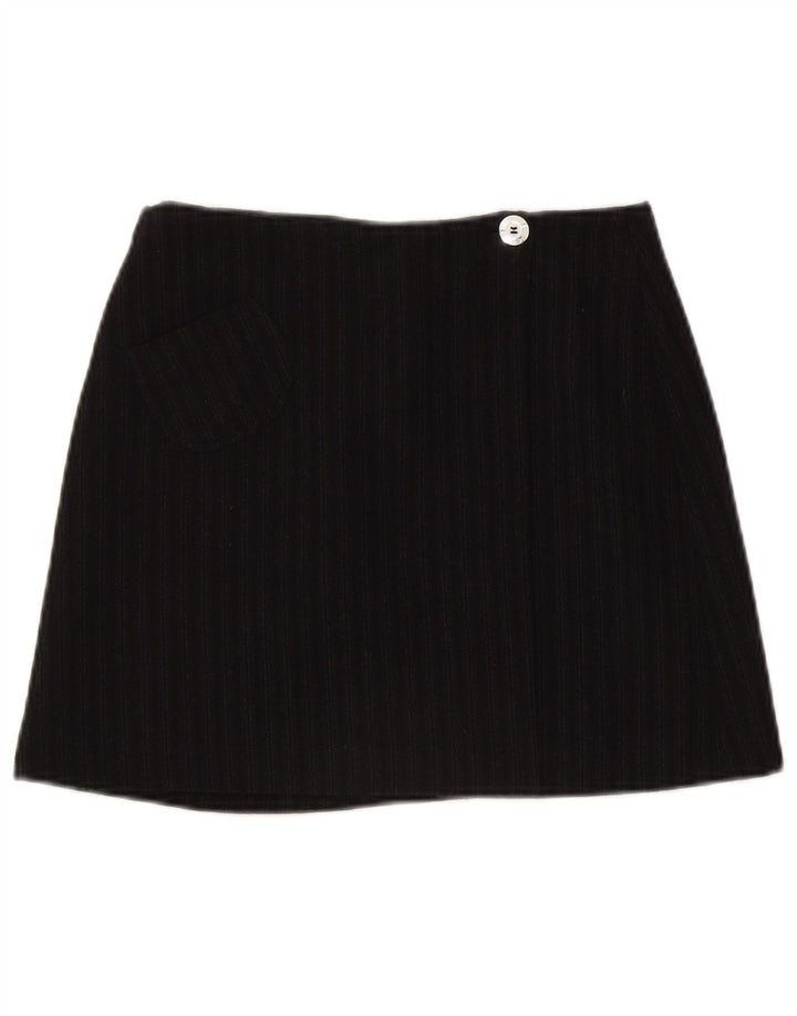 Minigonna da donna C'EST COMMECA UK 12 media W28 lana a righe nere