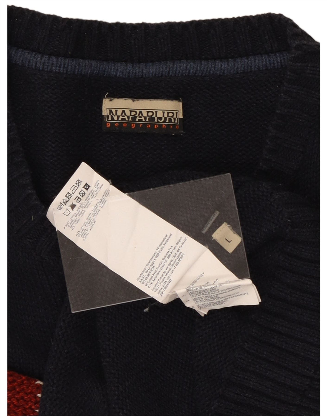 Maglione maglione girocollo con grafica da uomo NAPAPIJRI grande cotone blu navy