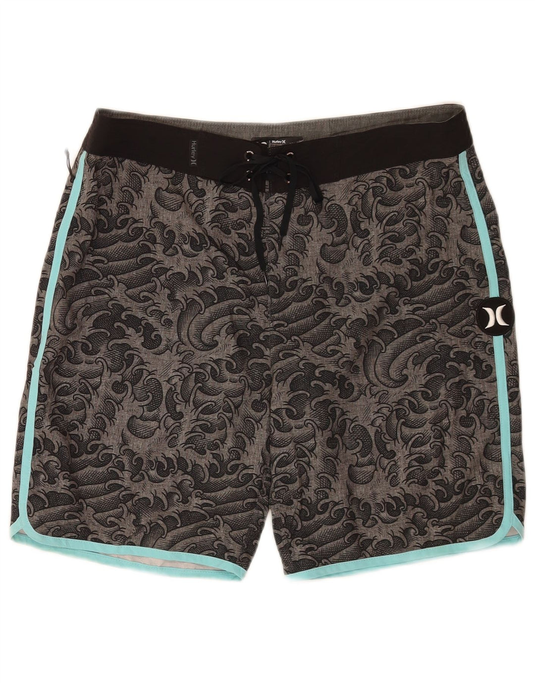 Pantaloncini da bagno da uomo Hurley Poliestere Paisley grigio medio
