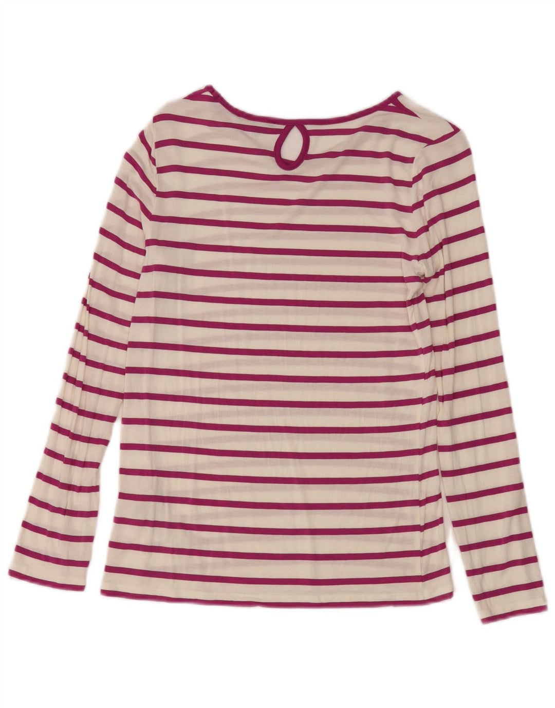Massimo Dutti Top da donna a maniche lunghe UK 10 Small White Striped Modal