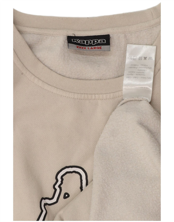 Felpa grafica da uomo KAPPA maglione 4XL cotone bianco sporco