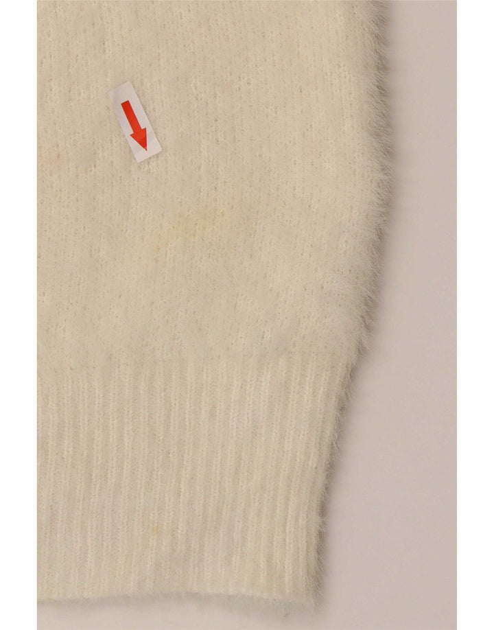 Maglione maglione con scollo a V da donna Marks & Spencer UK 16 grande bianco sporco
