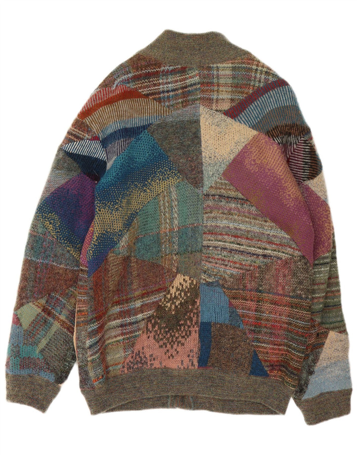 Maglione cardigan da uomo VINTAGE patchwork medio multicolore