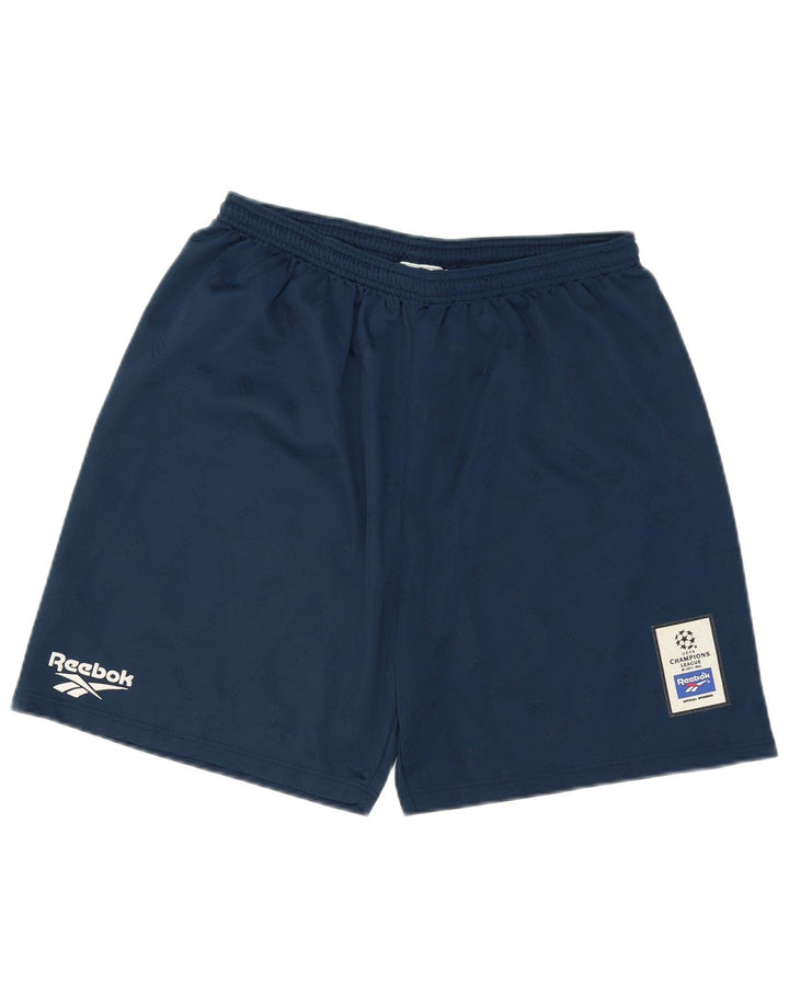 Pantaloncini sportivi Reebok da uomo con grafica, grandi, in poliestere blu navy