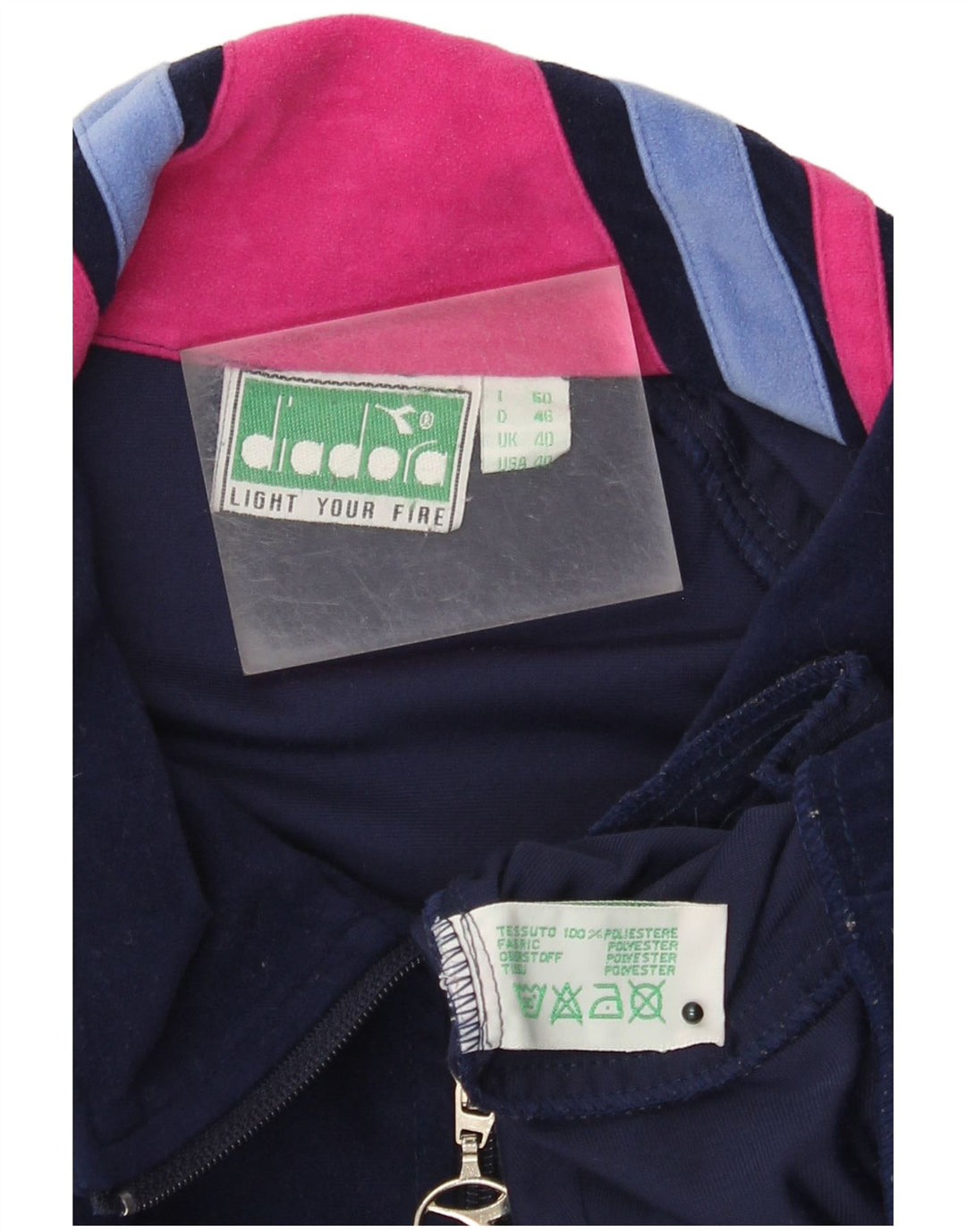DIADORA Giacca da tuta grafica da uomo UK 40 Medium Blu Navy