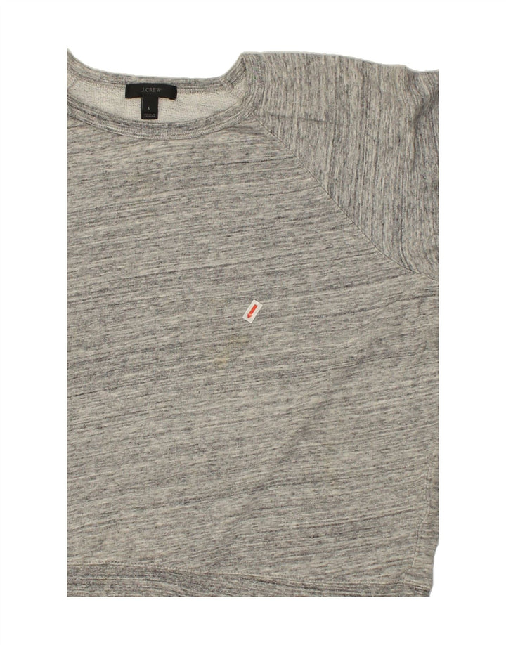 J. CREW Womens Sweatshirt Jumper UK 14 Large Grey Flecked Cotton | Vintage J. Crew | Thrift | Second-Hand J. Crew | Used Clothing | Messina Hembry 