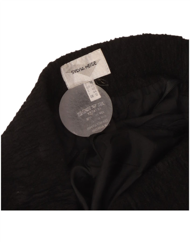 Gonna lunga da donna Sylvia Heise UK 12 media W28 viscosa nera