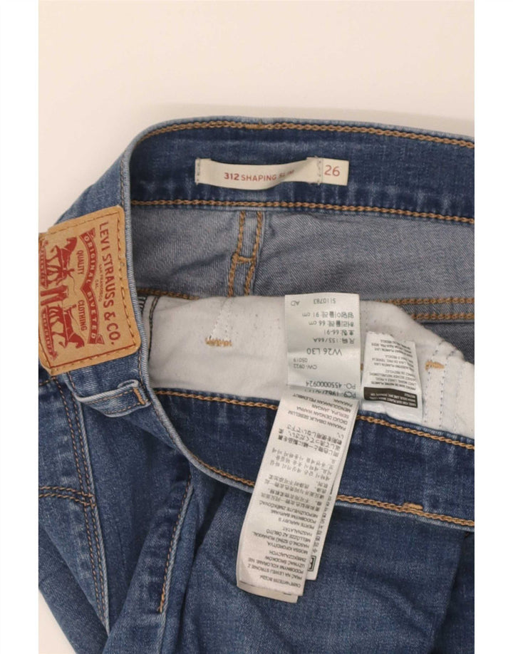 Levi's Donna 312 Shaping Slim Jeans W26 L30 Cotone Blu