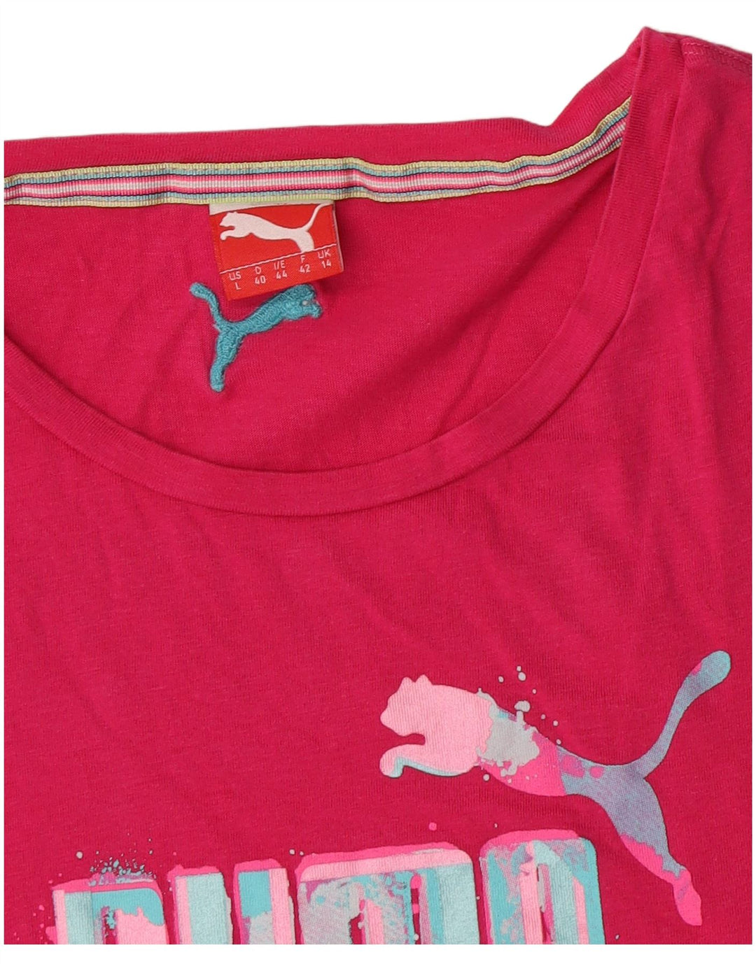 T-shirt grafica da donna Puma UK 14 rosa medio