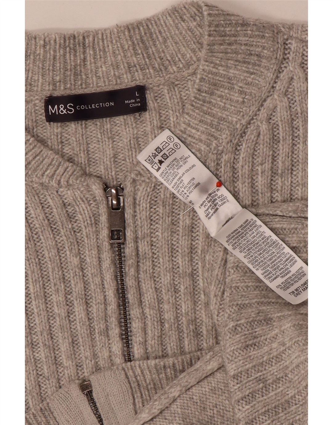 Maglione cardigan corto oversize da donna Marks & Spencer UK 16 grande grigio