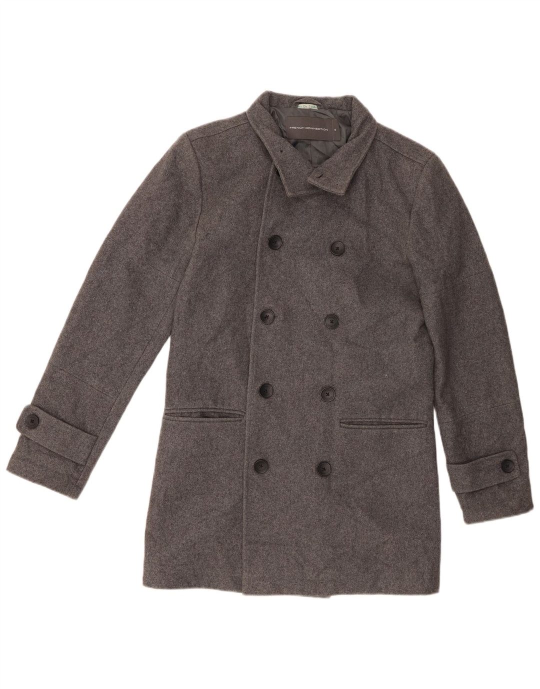 Cappotto da marinaio da uomo French Connection UK 36 piccolo in lana grigia