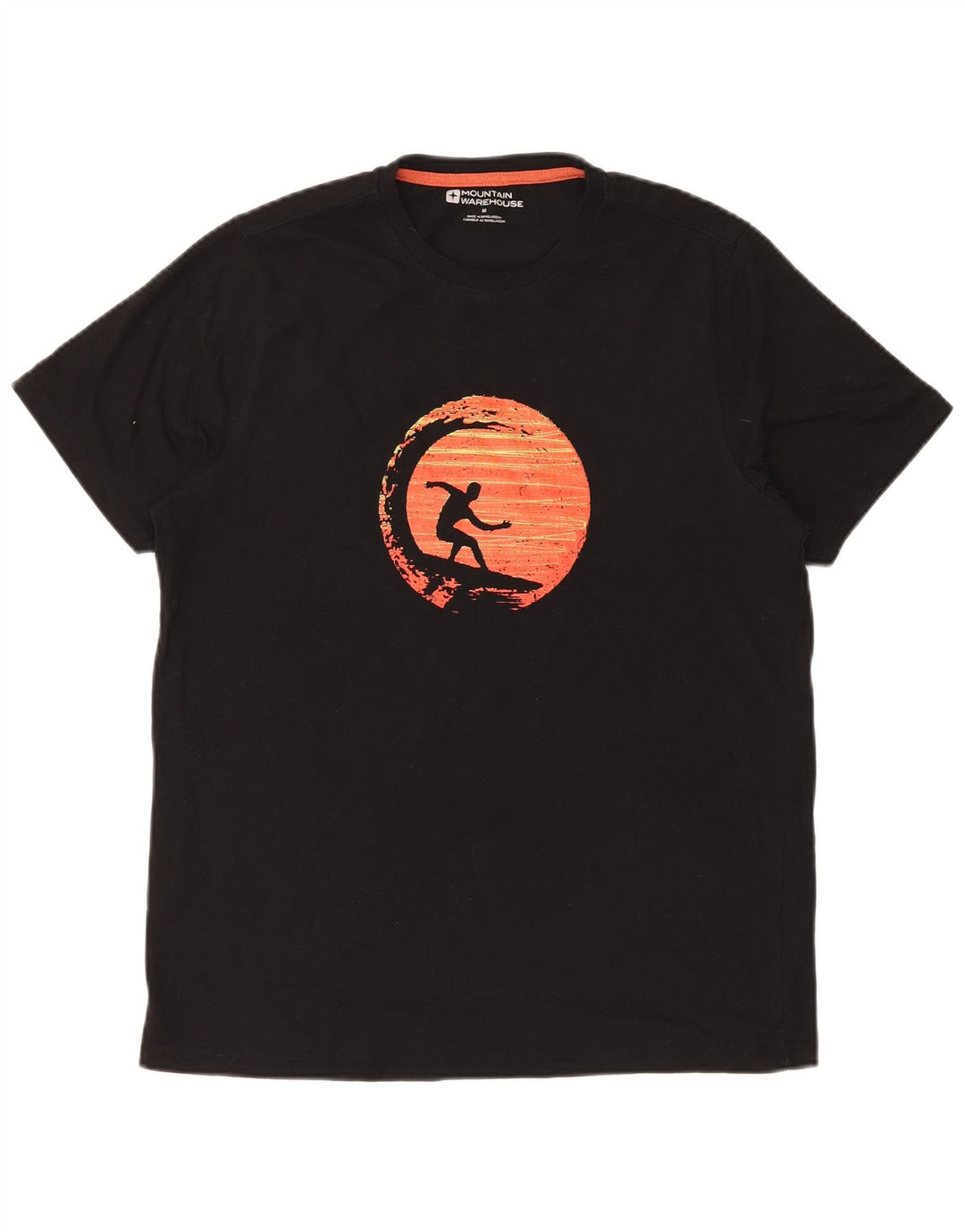 MOUNTAIN WAREHOUSE T-shirt grafica da uomo Top in cotone nero medio