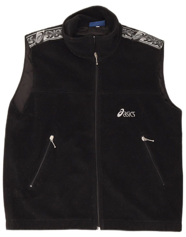 Asics Gilet da Uomo in Pile con Grafica UK 40 Large Nero Colorblock