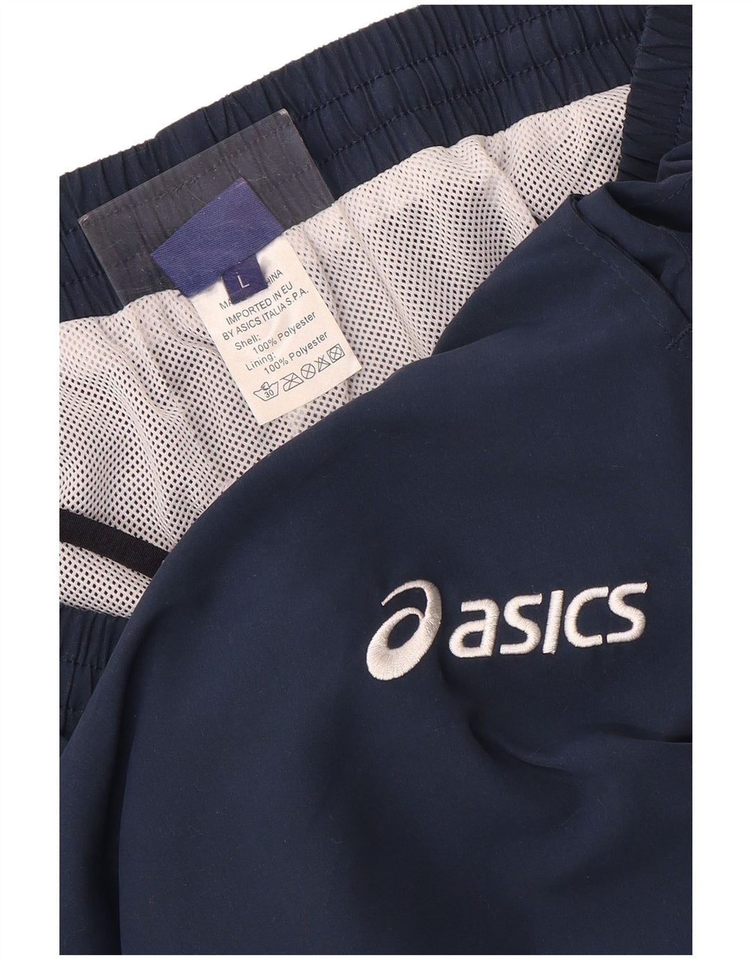 Pantaloni da tuta da uomo Asics grandi in poliestere blu navy