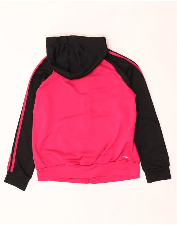Felpa con cappuccio e zip da donna Adidas UK 12/14 Poliestere rosa medio